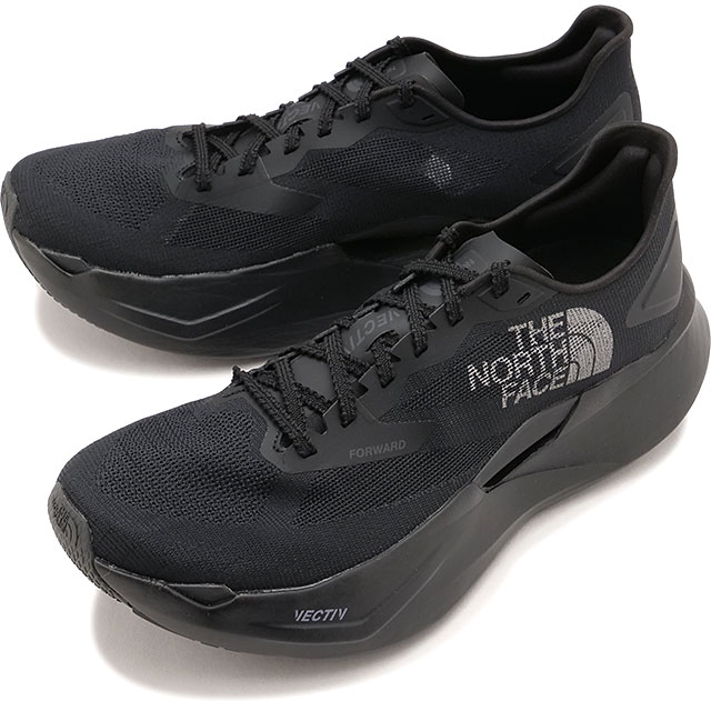 ザ・ノース・フェイス THE NORTH FACE スニーカー メンズ ベクティブフォワード [NF52601-KK SS26] VECTIV Forward 厚底 ランニングシューズ 高反発ソール 黒 TNFブラック/TNFブラック