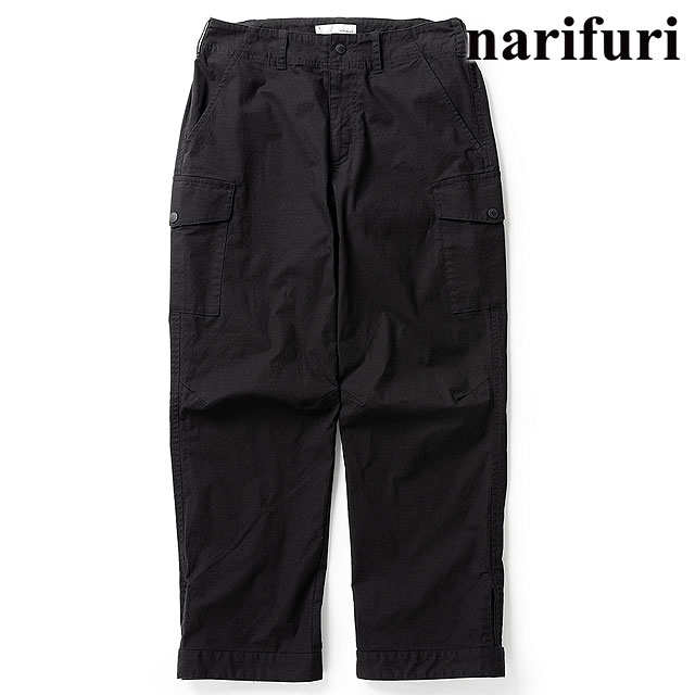 ナリフリ narifuri メンズ バイクカーゴパンツ [NF5105-001 SS26] バイクカーゴパンツ ロングパンツ ストレッチ リップストップ生地 オールシーズン ブラック BLACK