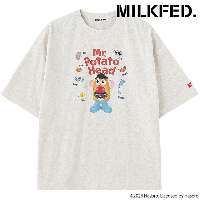 コラボ ミルクフェド MILKFED. レディース Mr.ポテトヘッド ショートスリーブTシャツ [103261011010 SS26] MILKFED. / Mr. Potato Head S/S TEE 半袖 クルーネック ホワイト OATMEAL 【メール便配送】