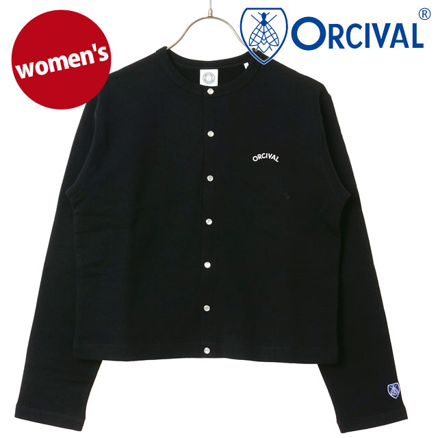オーシバル ORCIVAL レディース クルーネック カーディガン [OR-C0435-MAZ SS26] CREW NECK CARDIGAN 長袖 羽織 日本製 黒 JET-BLACK