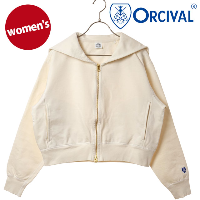 オーシバル ORCIVAL レディース ジップセーラー [OR-C0428-FWZ SS26] ZIP SAILOR 長袖 ジップパーカー 日本製 ベージュ ECRU