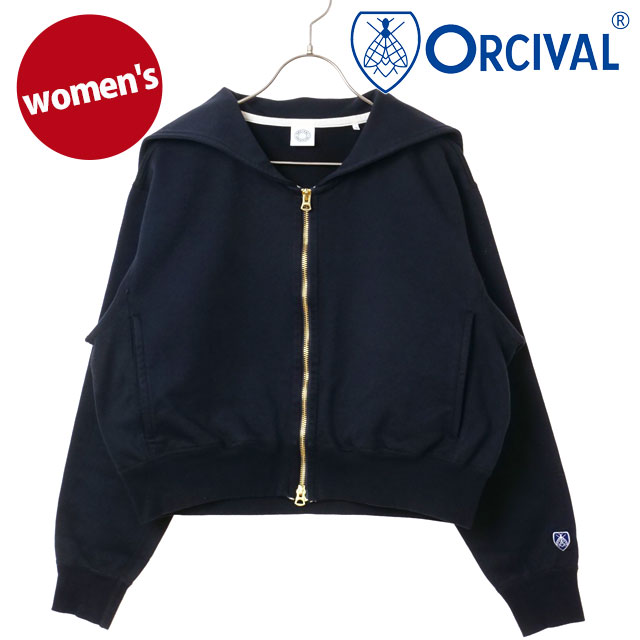 オーシバル ORCIVAL レディース ジップセーラー [OR-C0428-FWZ SS26] ZIP SAILOR 長袖 ジップパーカー 日本製 ネイビー DK.NAVY