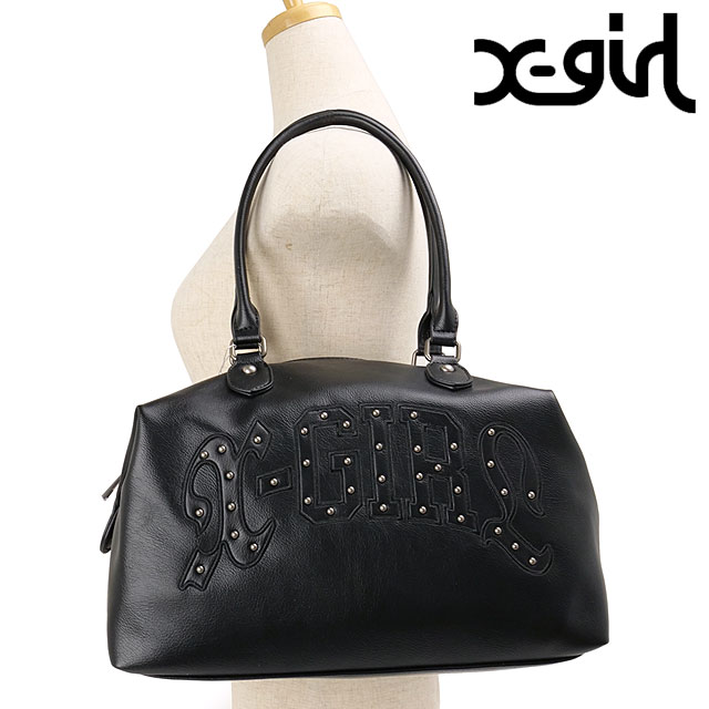 エックスガール X-girl ショルダーバッグ レディース スタッデッドロゴ 2WAYバッグ [105261053007 SS26] STUDDED LOGO 2WAY BAGハンドバッグ ワンショルダー 黒 BLACK