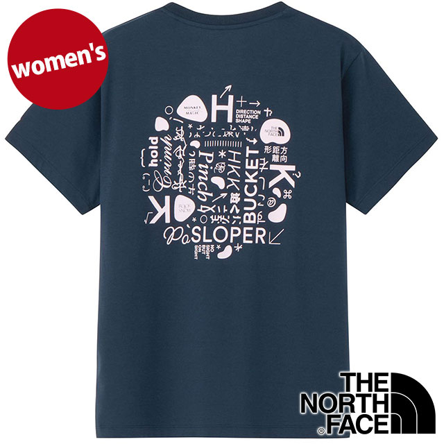 ザ・ノース・フェイス THE NORTH FACE Tシャツ レディース ショートスリーブTNFモンキーマジックティー [NTW32634-UN SS26] S/S TNF Monkey Magic Tee 半袖 吸水速乾 バックプリント 紺 アーバンネイビー 【メール便配送】