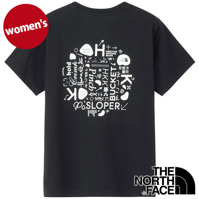 ザ・ノース・フェイス THE NORTH FACE Tシャツ レディース ショートスリーブTNFモンキーマジックティー [NTW32634-K SS26] S/S TNF Monkey Magic Tee 半袖 吸水速乾 バックプリント 黒 ブラック 【メール便配送】