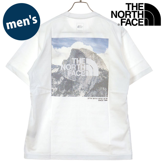 ザ・ノース・フェイス THE NORTH FACE Tシャツ メンズ ショートスリーブハーフドームデジタルスクエアロゴティー [NT32657-W SS26] S/S Half Dome Digital Square Logo Tee 半袖 吸水速乾 バックプリント 白 ホワイト 【メール便配送】