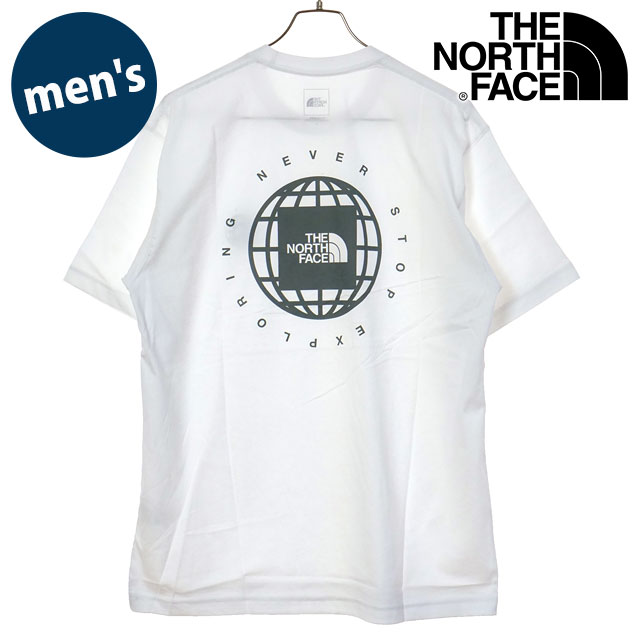 ザ・ノース・フェイス THE NORTH FACE Tシャツ メンズ ショートスリーブジオススクエアロゴティー [NT32633-W SS26] S/S GEO Square Logo Tee 半袖 吸水速乾 バックプリント 白 ホワイト 【メール便配送】