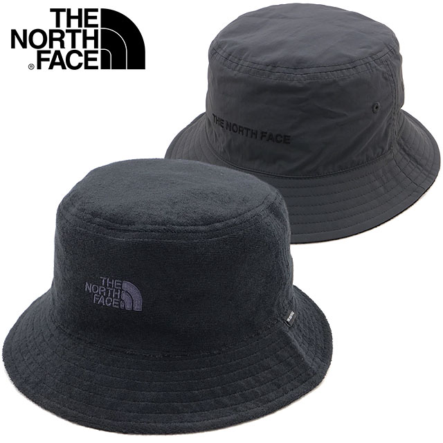 ザ・ノース・フェイス THE NORTH FACE リバーシブルミニパイルバケットハット [NN02639-KA SS26] Reversible Mini Pile Bucket Hat 帽子 カジュアル UVケア 黒 ブラック/アスファルトグレー 【メール便配送】