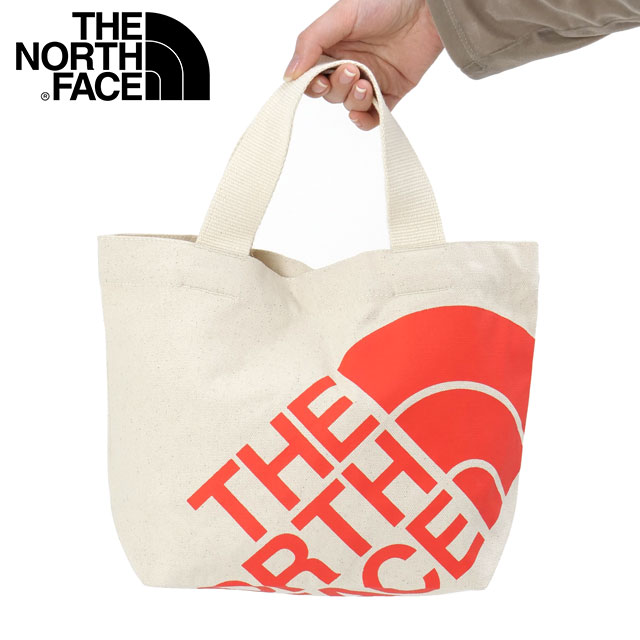 ザ・ノース・フェイス THE NORTH FACE ランプトートS [NM72609-NR SS26] Ramp Tote S 手持ちキャンバストートバッグ オーガニックコットン 白 ナチュラル/ファイアリーレッド 【メール便配送】