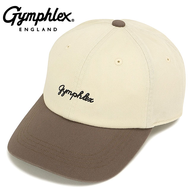 ジムフレックス Gymphlex ツートーン Mパネルキャップ [#GY-H0315 COG SS26] 2TONE MPANEL CAP 帽子 スポーツカジュアル アイボリー/ブラウン IVORY/BROWN(BLACK)