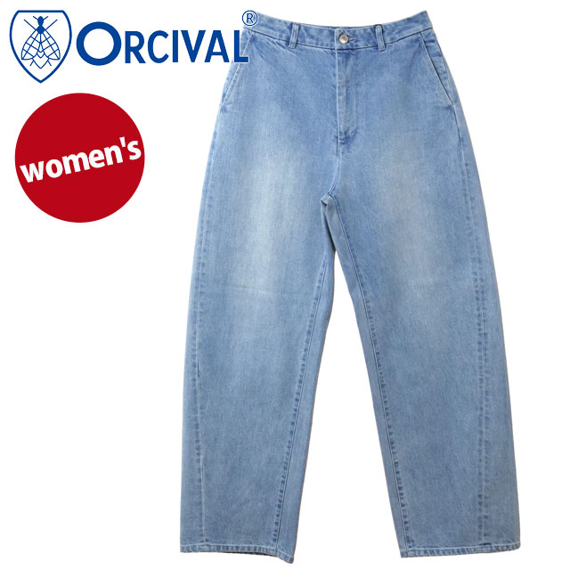オーシバル ORCIVAL レディース ワイドカーブパンツ [OR-E0311-SGB SS26] WIDE CURVE PANTS デニムパンツ 長ズボン ブルー LT.BLUE