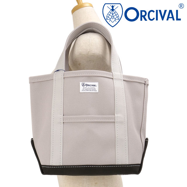 オーシバル ORCIVAL トートバッグ スモール [OR-H0285-KWC SS26] TOTE BAG SMALL ユニセックス日本製 キャンバストート 小サイズ 帆布 グレー ICE-GREY/DK.KHAKI