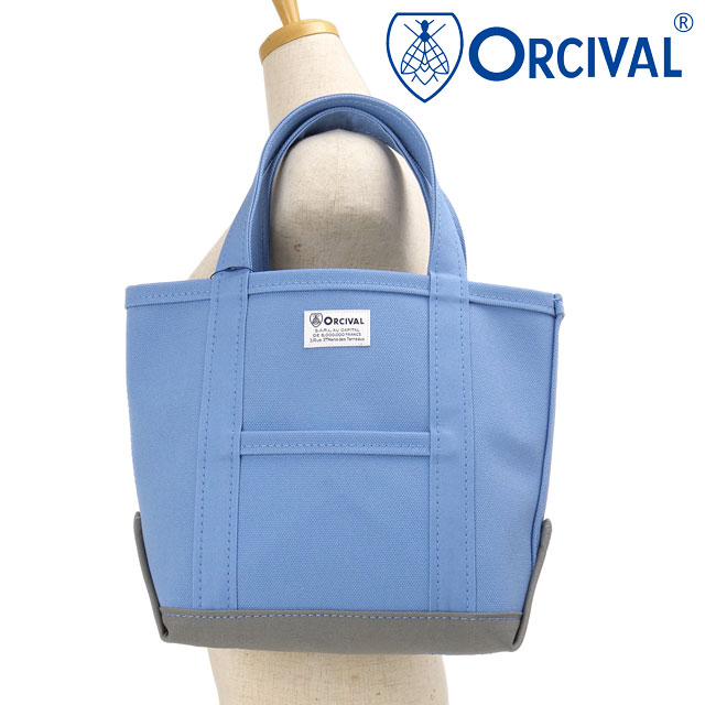 オーシバル ORCIVAL トートバッグ スモール [OR-H0285-KWC SS26] TOTE BAG SMALL ユニセックス日本製 キャンバストート 小サイズ 帆布 ブルー BLUE/DK.GREY