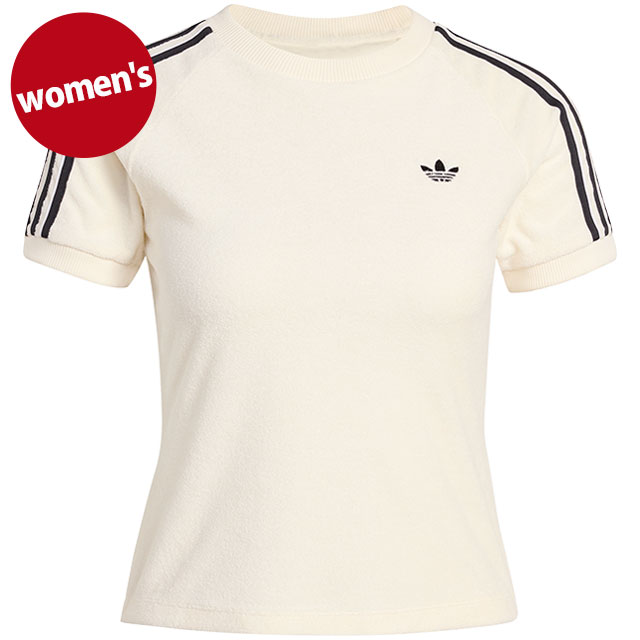 アディダス オリジナルス adidas Originals レディース テリー タオル カリ ティー [P7580/KD1411 SS26] TERRY TOWEL CALI TEE 半袖 Tシャツ 白 オフホワイト 【メール便配送】