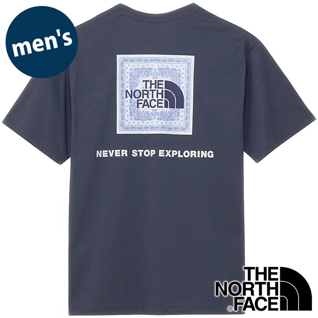 ザ・ノース・フェイス THE NORTH FACE Tシャツ メンズ ショートスリーブバンダナスクエアロゴティー [NT32446-UN] S/S Bandana Square Logo Tee TNF 半袖 アーバンネイビー 【メール便配送】