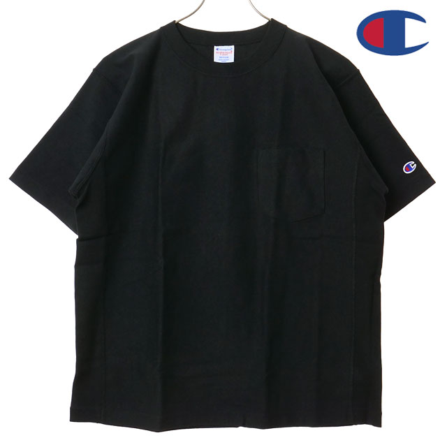 チャンピオン Champion Tシャツ メンズ リバースウィーブ ショートスリーブ ポケット ティーシャツ [C3-Z319 SS26] REVERSE WEAVE SHORT SLEEVE POCKET T-SHIRT リラックスフィット 半袖 9.4ozコットン 無地Tee ブラック BLACK 【メール便配送】