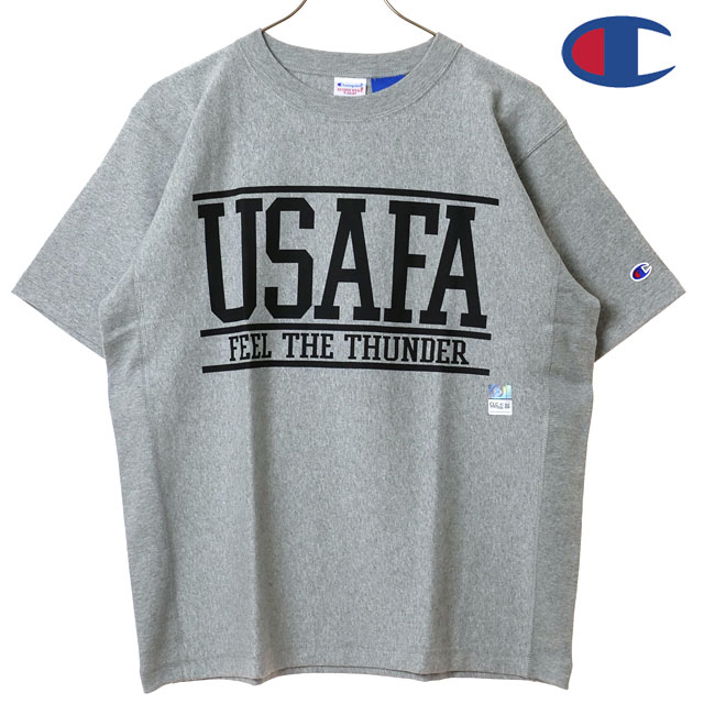 チャンピオン Champion Tシャツ メンズ リバースウィーブ ショートスリーブ ティーシャツ [C3-D305 SS26] REVERSE WEAVE SHORT SLEEVE T-SHIRT リラックスフィット 半袖 9.4ozコットン US AIR FORCE グレー OXFORD-GRAY/BLACK 【メール便配送】