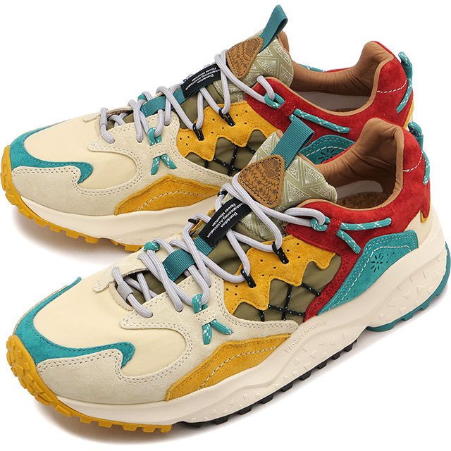 返品交換送料無料 フラワーマウンテン Flower MOUNTAIN スニーカー ヤマブシ [FM125027 SS26] YAMABUSHI ユニセックスシューズ 10周年記念限定カラー マルチカラー Yellow/Teal/Rust