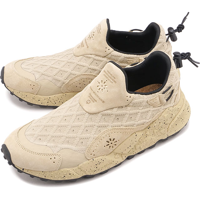 返品交換送料無料 フラワーマウンテン Flower MOUNTAIN スニーカー ハニカム [FM31079 SS26] HONEY COMB ユニセックスシューズ スリッポン ベージュ Beige-Diamond