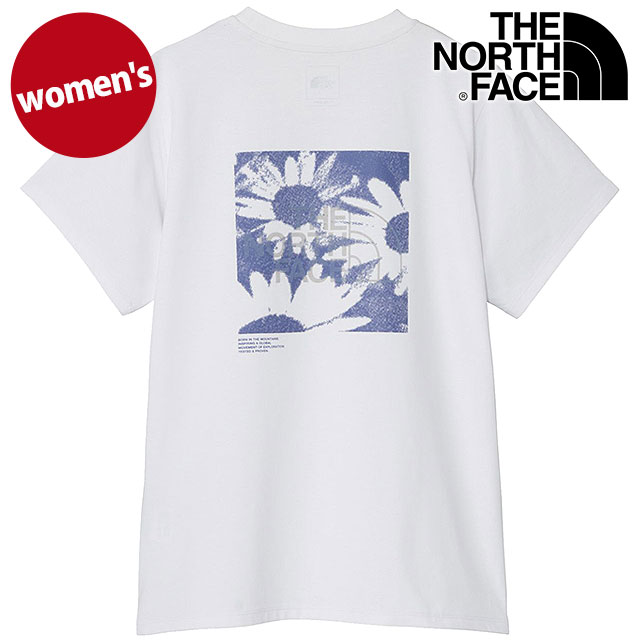 ザ・ノース・フェイス THE NORTH FACE Tシャツ レディース ショートスリーブイーエスフラワーボックスロゴティー [NTW32685-W SS26] S/S ES Flower Box Logo Tee 半袖 パフォーマンスウェア 白 ホワイト 【メール便配送】