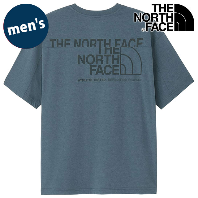 ザ・ノース・フェイス THE NORTH FACE Tシャツ メンズ ショートスリーブイーエスロゴワイドティー [NT32585-SL SS26] S/S ES Logo Wide Tee 半袖 パフォーマンスウェア 灰 スレートグレー 【メール便配送】