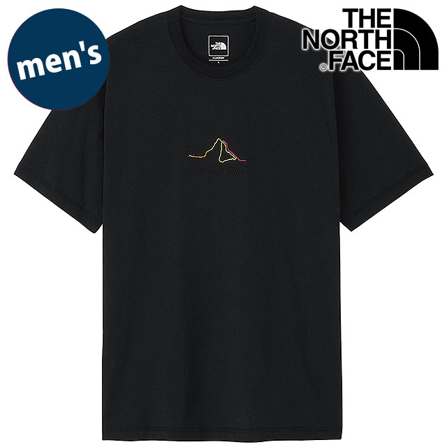 ザ・ノース・フェイス THE NORTH FACE Tシャツ メンズ ショートスリーブマウンテンルートティー [NT32631-K SS26] S/S Mountain Route Tee 半袖 吸水速乾 ワンポイント 黒 ブラック 【メール便配送】