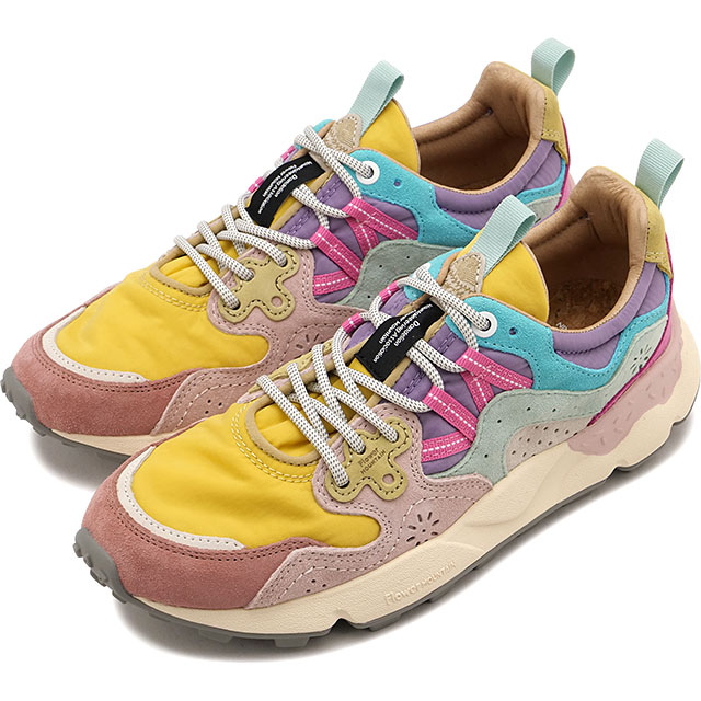 返品交換送料無料 フラワーマウンテン Flower MOUNTAIN スニーカー レディース ヤマノスリー [FM63763 SS26] YAMANO3シューズ マルチカラー Pink/Golden-Ocher