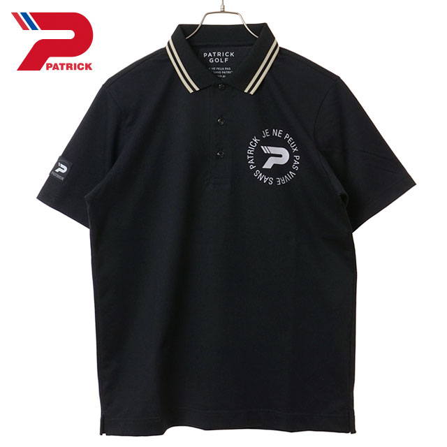 パトリック ゴルフ PATRICK GOLF ゴルフウェア メンズ [263-121 SS26] M LP ポロシャツ 日本製 半袖 吸水速乾 BLK ブラック