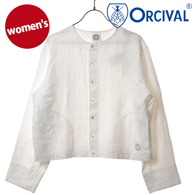 オーシバル ORCIVAL レディース クルーネック カーディガン [OR-A0783-YLM SS26] CREW NECK CARDIGAN 長袖 羽織 ノーカラー 白 OFF-WHITE