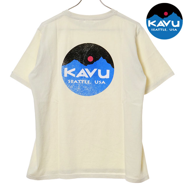 カブー KAVU メンズ マウンテンロゴTシャツ [19822415 SS26] Mountain Logo Tee 半袖 白 Ivory 【メール便配送】