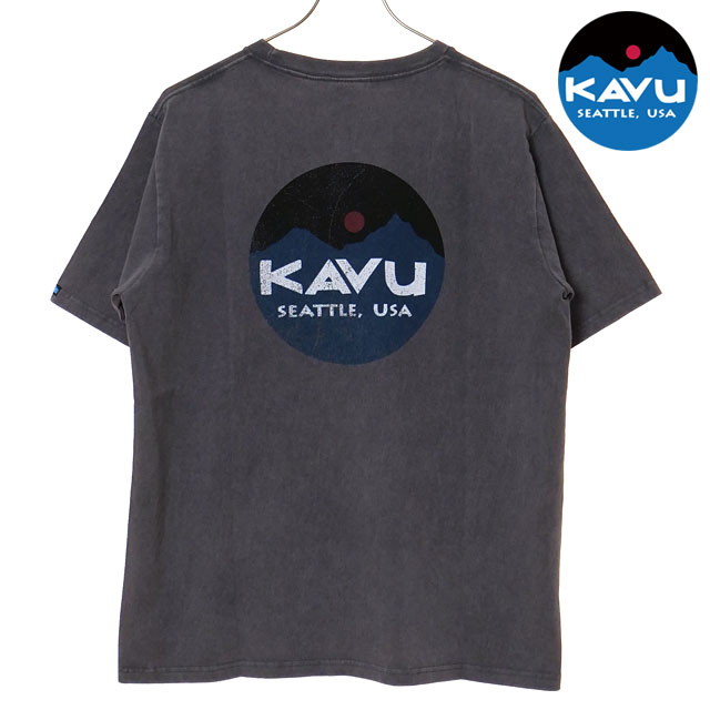 カブー KAVU メンズ マウンテンロゴTシャツ [19822415 SS26] Mountain Logo Tee 半袖 黒 Black 【メール便配送】