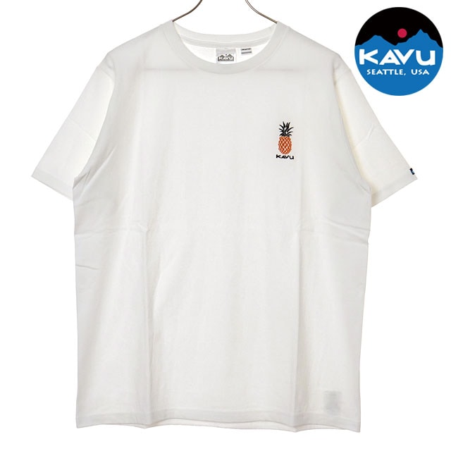 カブー KAVU メンズ OPパイナップルTシャツ [19822427 SS26] OP Pineapple Tee 半袖 ワンポイント 白 White 【メール便配送】