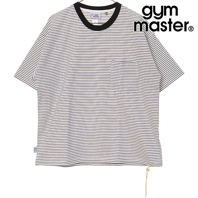 ジムマスター GYM MASTER メンズ 7.4ozヘビーウェイトビッグTee [G121709-70 SS26] 半袖 ポケットTシャツ 白 ホワイト/ブラックボーダー 【メール便配送】