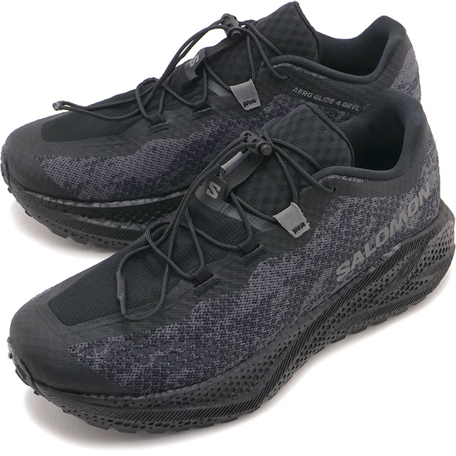 サロモン SALOMON スニーカー メンズ エアロ グライド 4 グラベル [L49174400 SS26] AERO GLIDE 4 GRVL 厚底 ランニングシューズ トレル ブラック BLACK/ASPHALT/BLACK