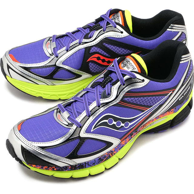 サッカニー Saucony スニーカー メンズ プログリッドガイド7 [S70995-2 SS26] Progrid Guide 7ローカットシューズ ウォーキング ジョギング ジム パープル PURPLE/CITRON
