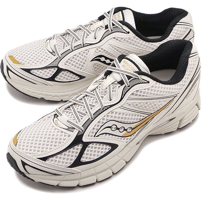 サッカニー Saucony スニーカー メンズ プログリッドガイド7 [S70936-26 SS26] Progrid Guide 7ローカットシューズ ウォーキング ジョギング ジム ホワイト ONYX/GOLD