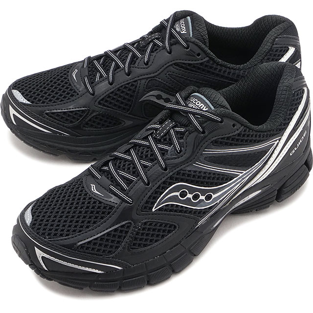 サッカニー Saucony スニーカー メンズ プログリッドガイド7 [S70936-16 SS26] Progrid Guide 7ローカットシューズ ウォーキング ジョギング ジム ブラック BLACK/SILVER