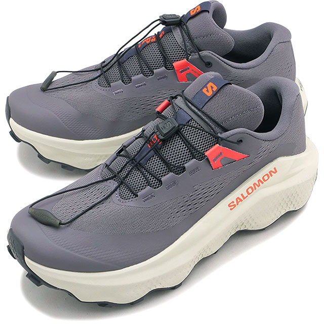 サロモン SALOMON スニーカー メンズ ウルトラ グライド 3 [L47742100] ULTRA GLIDE 3 男性用トレイルランニングシューズ グレー Excalibur/Icicle/Neon-Flame