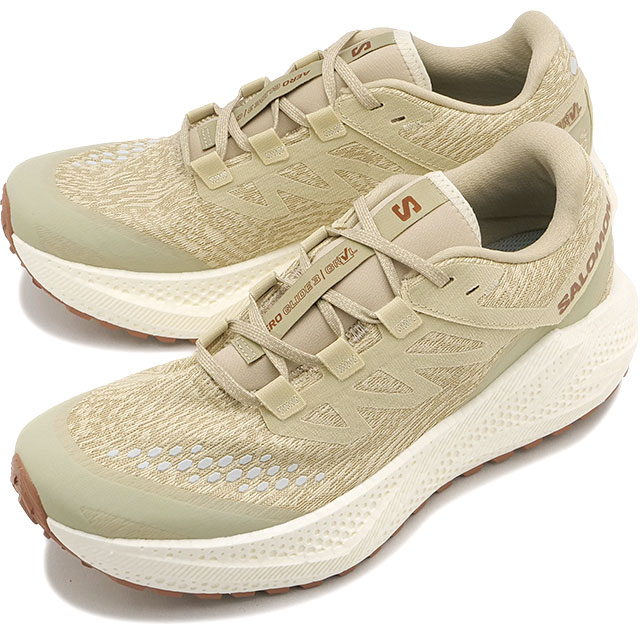 サロモン SALOMON スニーカー メンズ エアロ グライド 3 グラベル [L47797300] AERO GLIDE 3 GRVL 男性用グラベルランニングシューズ ベージュ Green-Haze/Vanilla-Ice/Russet