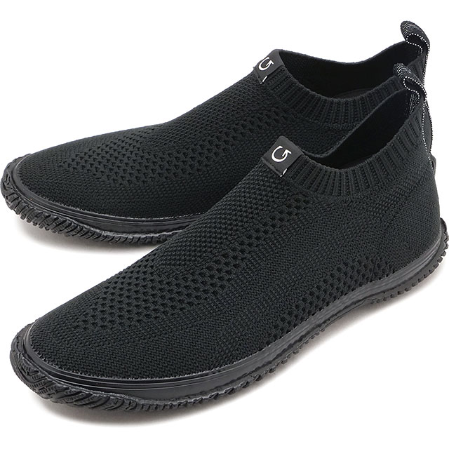 返品交換送料無料 スピングル SPINGLE スニーカー メンズ スリッポン [SP528-145 SS26] SP-528 日本製 ナイロン ジャガードニット ブラック/ブラック