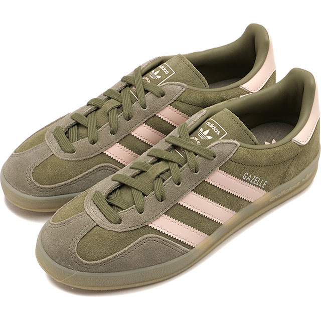 アディダス オリジナルス adidas Originals スニーカー レディース ガゼル インドア [IH9641 SS26] GAZELLE INDOOR スエード ローカット カーキグリーン オリーブストレータ/ワンダークォーツ/クレイ