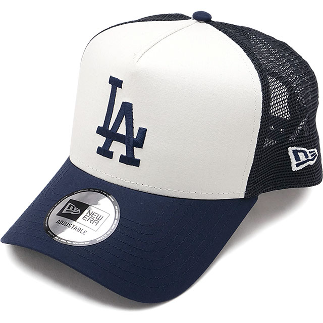 ニューエラ キャップ NEW ERA CAP ロサンゼルス・ドジャース タイプライター [14744912 SS26] 9FORTY A-Frame Trucker LOSDOD TYPE 帽子 MLB サイズ調整可能 ネイビー オフホワイト/ネイビー