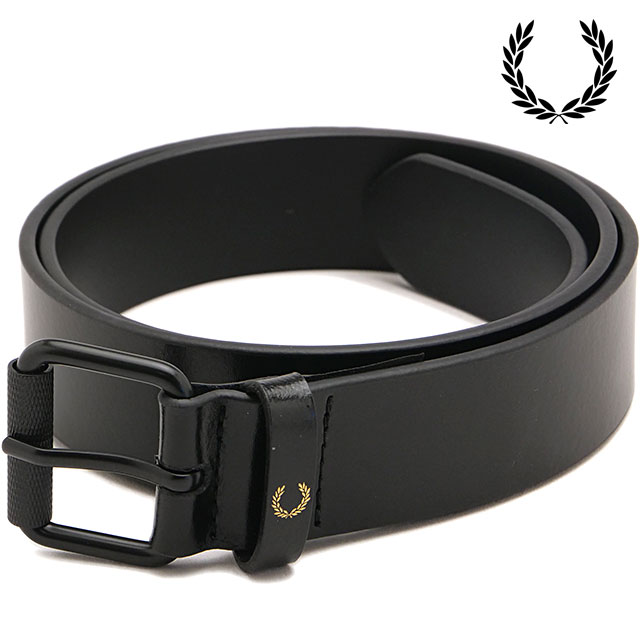 フレッドペリー FRED PERRY クラシックレザーベルト [BT1251-102 SS26] CLASSIC LEATHER BELT 小物 本革 ブラック BLACK