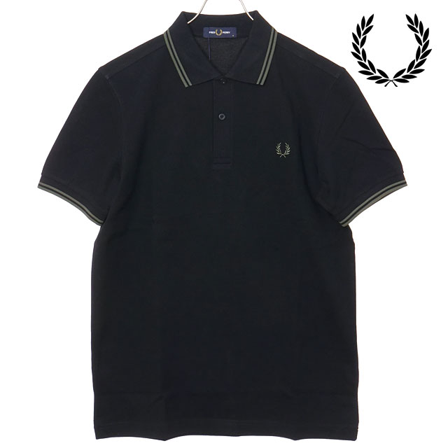フレッドペリー FRED PERRY ポロシャツ メンズ ツインティップド フレッドペリーシャツ [M3600-T44 SS26] TWIN TIPPED FRED PERRY SHIRT 半袖 コットンピケ ブラック BLACK/FIELDGREEN