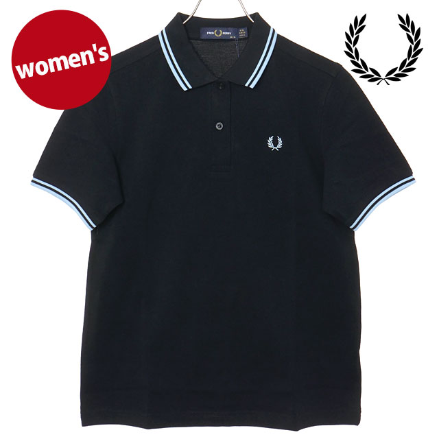 フレッドペリー FRED PERRY ポロシャツ レディース ツインティップド フレッドペリーシャツ [G3600-22B SS26] TWIN TIPPED FRED PERRY SHIRT 半袖 コットンピケ ブラック BLACK/BLUE/BLUE