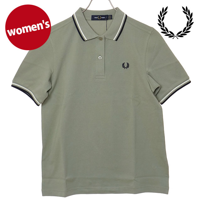 フレッドペリー FRED PERRY ポロシャツ レディース ツインティップド フレッドペリーシャツ [G3600-15D SS26] TWIN TIPPED FRED PERRY SHIRT 半袖 コットンピケ グリーン SEAGRASS/ECRU/NAVY