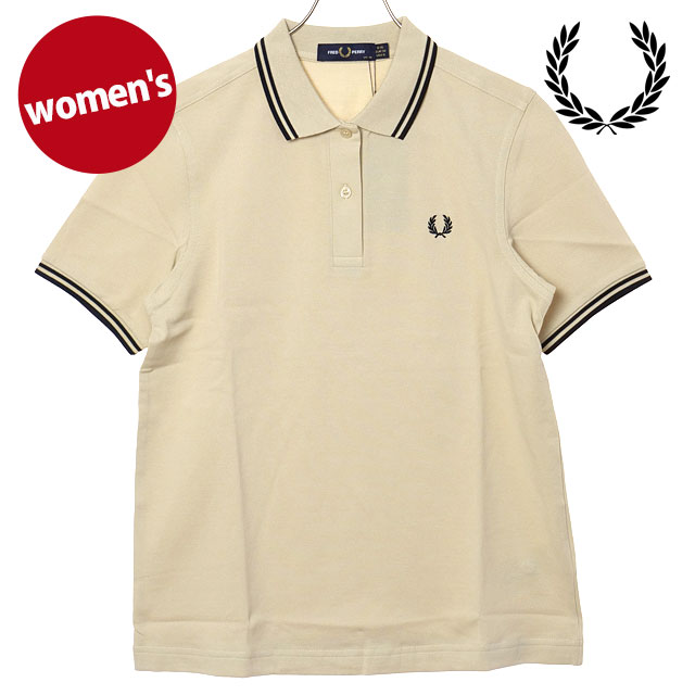 フレッドペリー FRED PERRY ポロシャツ レディース ツインティップド フレッドペリーシャツ [G3600-07C SS26] TWIN TIPPED FRED PERRY SHIRT 半袖 コットンピケ ベージュ OATMEAL/BLACK