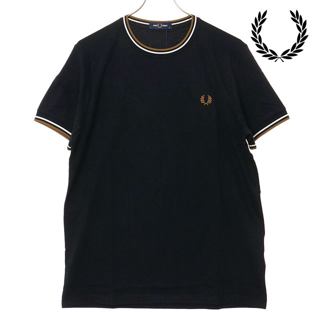 フレッドペリー FRED PERRY メンズ ツインティップド Tシャツ [M1588V-P69 SS26] TWIN TIPPED T-SHIRT 半袖 クルーネック ブラック BLACK 【メール便配送】