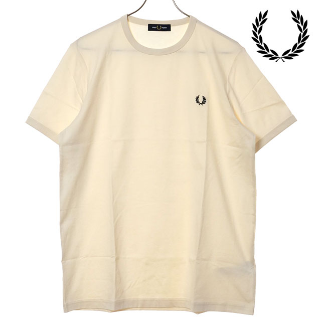 フレッドペリー FRED PERRY メンズ リンガーTシャツ [M3519-30B SS26] RINGER T-SHIRT 半袖 クルーネック ホワイト ECRU 【メール便配送】