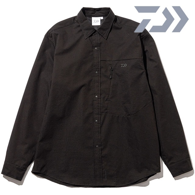 ダイワ DAIWA メンズ ドットエア ロングスリーブシャツ [DE-8126EX SS26] DOT AIR LS SHIRT 長袖シャツ カジュアルシャツ ブラック BLACK